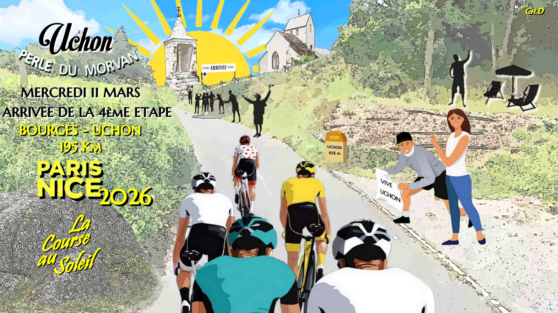 Arrivée de l 'étape BOURGES UCHON le 11 mars 2026